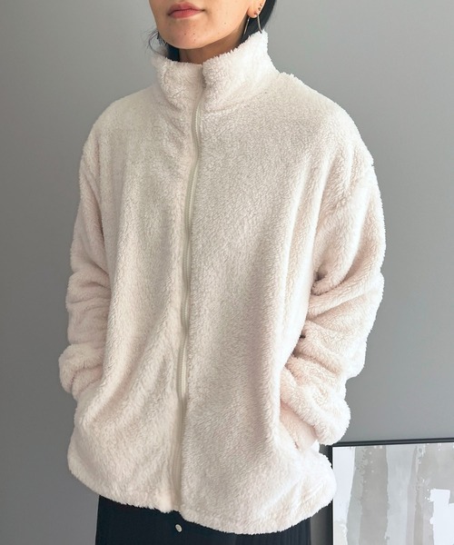 Jewelobe（ジュエローブ）の「もこもこジップアウター（ブルゾン・レディース・ブラック/ベージュ/アイボリー・FREE）」の16枚目の写真