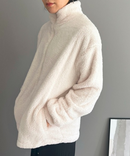 Jewelobe（ジュエローブ）の「もこもこジップアウター（ブルゾン・レディース・ブラック/ベージュ/アイボリー・FREE）」の17枚目の写真