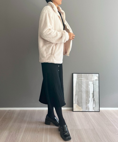 Jewelobe（ジュエローブ）の「もこもこジップアウター（ブルゾン・レディース・ブラック/ベージュ/アイボリー・FREE）」の19枚目の写真