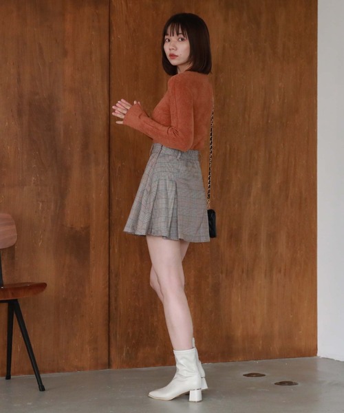 archives(アルシーヴ)の「チェックボックスプリーツミニスカート(スカート・レディース・ベージュ/グレー・MEDIUM)」の15枚目の写真