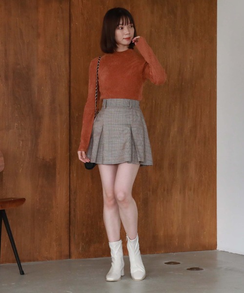 archives(アルシーヴ)の「チェックボックスプリーツミニスカート(スカート・レディース・ベージュ/グレー・MEDIUM)」の16枚目の写真