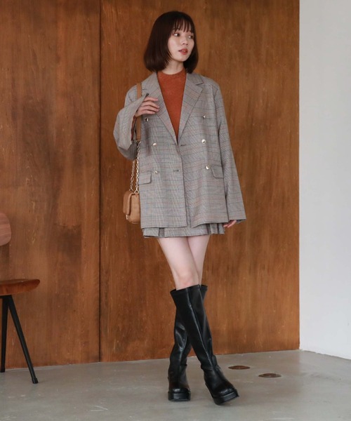 archives(アルシーヴ)の「チェックボックスプリーツミニスカート(スカート・レディース・ベージュ/グレー・MEDIUM)」の17枚目の写真