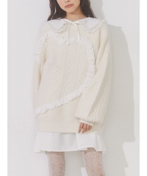 merry jenny | ハートフリルニットtops(ニット/セーター)