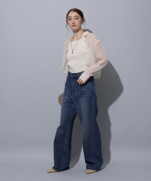 リランドチュール　新品　クロップドシャツ×ジャンスカSET Rirandture（リランドチュール）の「クロップドシャツ