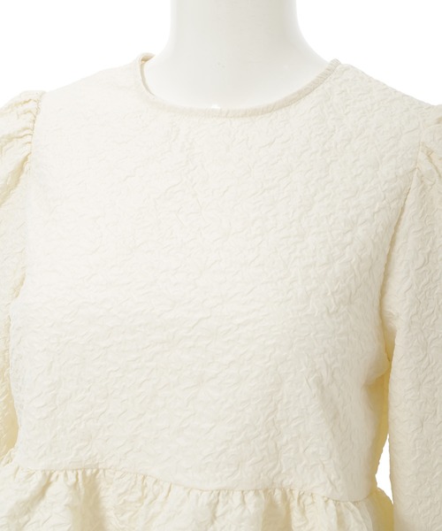 fifth（フィフス）の「ふくれジャガードペプラムトップス（シャツ/ブラウス・レディース・ブラック/アイボリー・M）」の12枚目の写真