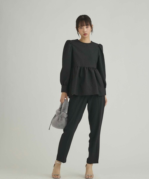 ふくれジャガードペプラムトップス（シャツ/ブラウス）｜fifth