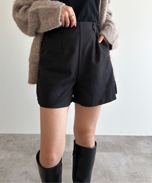 apres jour mignon（アプレジュールミニョン）の「ハイウエストショートパンツ【ZOZOTOWN限定アイテム】（その他パンツ・レディース・ブラック/グレー・X-LARGE/フリー）」の3枚目の写真