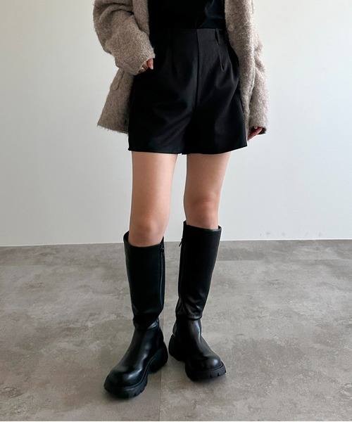 apres jour mignon（アプレジュールミニョン）の「ハイウエストショートパンツ【ZOZOTOWN限定アイテム】（その他パンツ・レディース・ブラック/グレー・X-LARGE/フリー）」の8枚目の写真