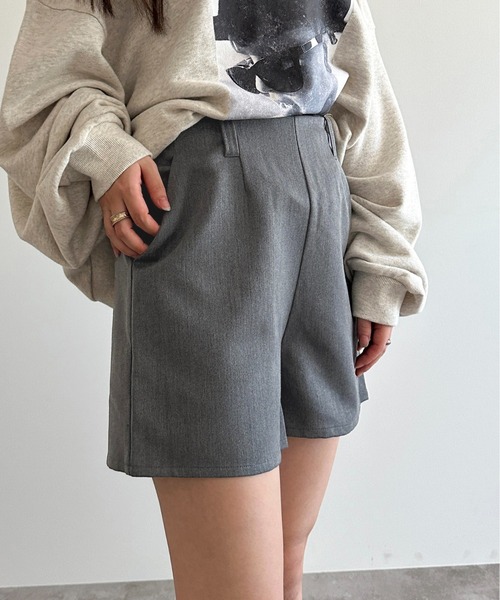 apres jour mignon（アプレジュールミニョン）の「ハイウエストショートパンツ【ZOZOTOWN限定アイテム】（その他パンツ・レディース・ブラック/グレー・X-LARGE/フリー）」の12枚目の写真