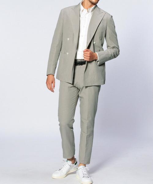 Camoshita UNITED ARROWS リネン スラックス 46 緑 Camoshita＞ 4ボタン ダブルジャケット