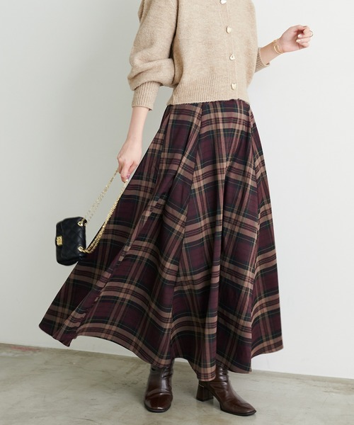 natural couture（ナチュラルクチュール）の「ハイウエストサーキュラーチェックスカート（スカート・レディース・その他2/その他1/その他4/その他3・LARGE/MEDIUM）」の4枚目の写真