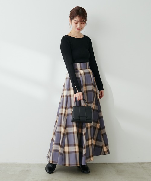 natural couture（ナチュラルクチュール）の「ハイウエストサーキュラーチェックスカート（スカート・レディース・その他2/その他1/その他4/その他3・LARGE/MEDIUM）」の8枚目の写真