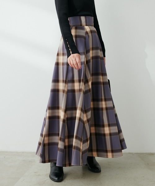natural couture（ナチュラルクチュール）の「ハイウエストサーキュラーチェックスカート（スカート・レディース・その他2/その他1/その他4/その他3・LARGE/MEDIUM）」の6枚目の写真