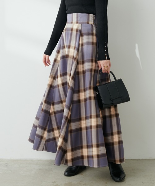 natural couture（ナチュラルクチュール）の「ハイウエストサーキュラーチェックスカート（スカート・レディース・その他2/その他1/その他4/その他3・LARGE/MEDIUM）」の5枚目の写真