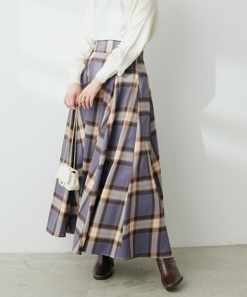 natural couture（ナチュラルクチュール）の「ハイウエストサーキュラーチェックスカート（スカート・レディース・その他2/その他1/その他4/その他3・LARGE/MEDIUM）」の9枚目の写真