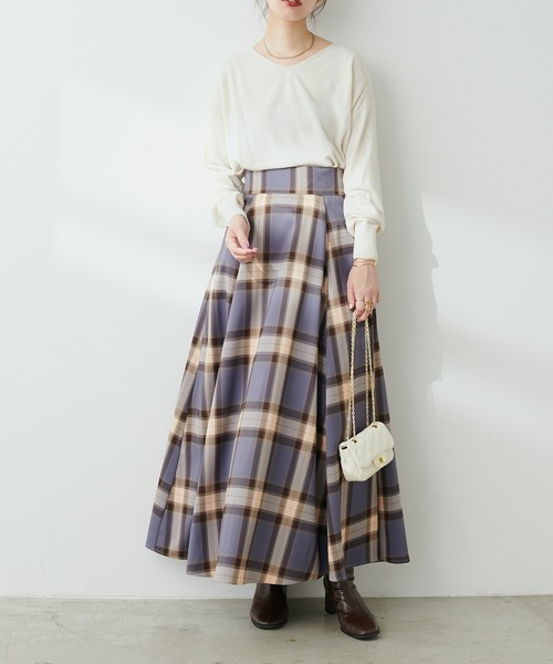 natural couture（ナチュラルクチュール）の「ハイウエストサーキュラーチェックスカート（スカート・レディース・その他2/その他1/その他4/その他3・LARGE/MEDIUM）」の10枚目の写真
