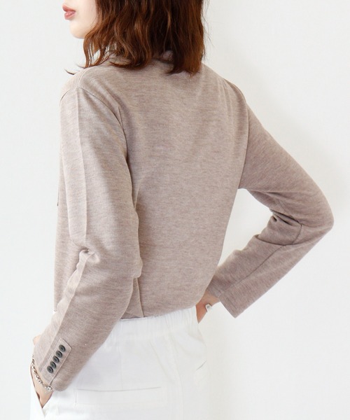 BRODIAEA（ブローディア）の「BRODIAEA 配色Wポケットプルオーバー（Tシャツ/カットソー・レディース・チャコールグレー/ライム/ネイビー/ワイン/ブルー/ベージュ・40）」の14枚目の写真