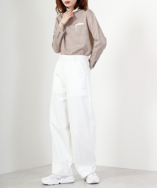 BRODIAEA（ブローディア）の「BRODIAEA 配色Wポケットプルオーバー（Tシャツ/カットソー・レディース・チャコールグレー/ライム/ネイビー/ワイン/ブルー/ベージュ・40）」の15枚目の写真