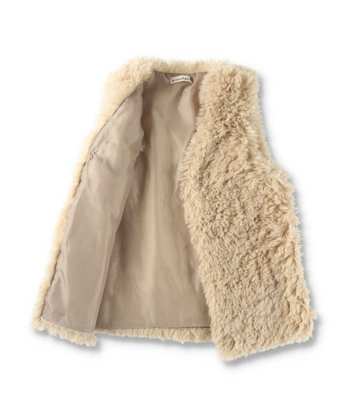 BRANSHES（ブランシェス）の「プードルファーベスト（ベスト・キッズ・アイボリー/ブラウン・L/M/S）」の15枚目の写真