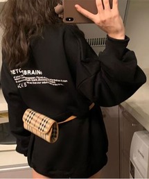 裏起毛ワンポイントロゴトレーナー