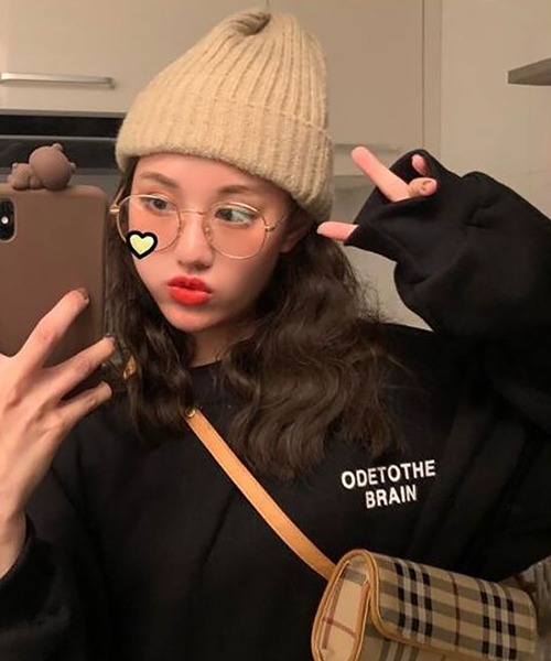 NinaetLina（ニナエリナ）の「裏起毛ワンポイントロゴトレーナー（Tシャツ/カットソー・レディース・グレー/ブラック/ホワイト・M）」の10枚目の写真