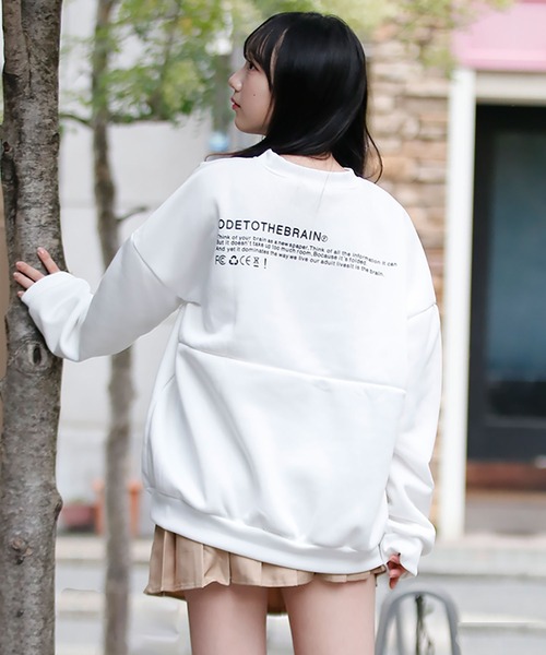 NinaetLina（ニナエリナ）の「裏起毛ワンポイントロゴトレーナー（Tシャツ/カットソー・レディース・グレー/ブラック/ホワイト・M）」の16枚目の写真
