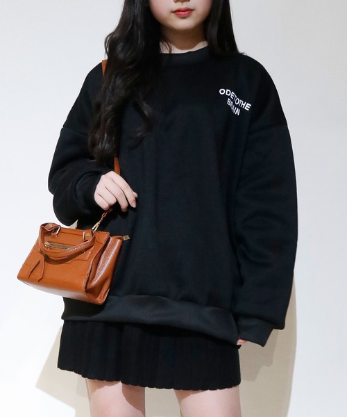 NinaetLina（ニナエリナ）の「裏起毛ワンポイントロゴトレーナー（Tシャツ/カットソー・レディース・グレー/ブラック/ホワイト・M）」の18枚目の写真
