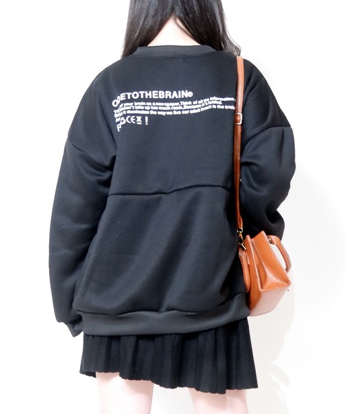 NinaetLina（ニナエリナ）の「裏起毛ワンポイントロゴトレーナー（Tシャツ/カットソー・レディース・グレー/ブラック/ホワイト・M）」の19枚目の写真