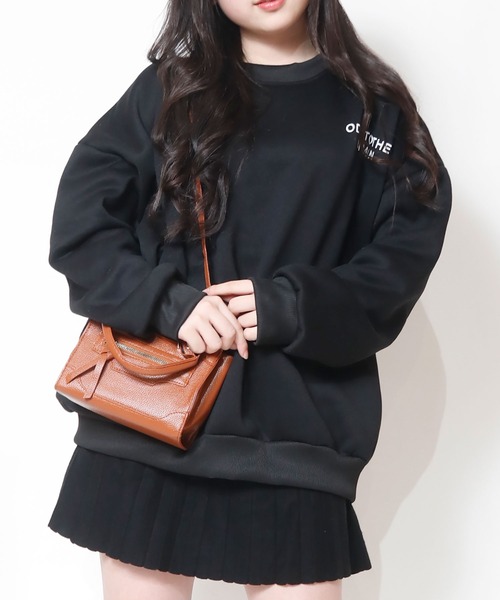 NinaetLina（ニナエリナ）の「裏起毛ワンポイントロゴトレーナー（Tシャツ/カットソー・レディース・グレー/ブラック/ホワイト・M）」の21枚目の写真
