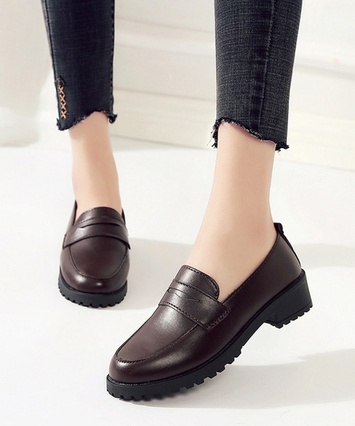 STYLEBLOCK(スタイルブロック)の「レザー調ローファーシューズ(ローファー・レディース・ダークブラウン/ブラック・35/36/37/38/39/40)」の2枚目の写真