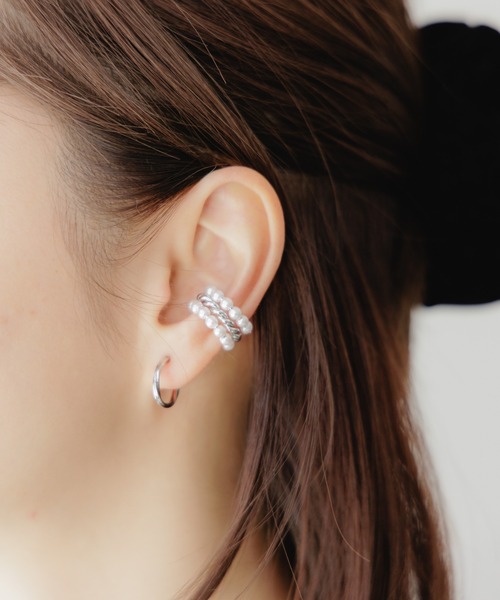 flower（フラワー）の「パーリーミックスイヤーカフ（イヤーカフ・レディース・シルバー/ゴールド・FREE）」の2枚目の写真