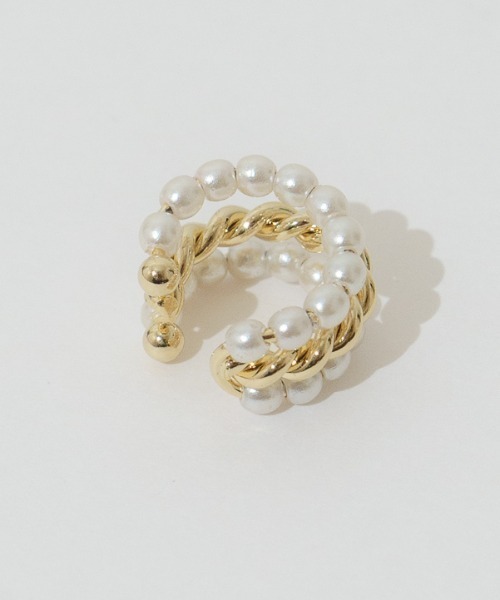 flower（フラワー）の「パーリーミックスイヤーカフ（イヤーカフ・レディース・シルバー/ゴールド・FREE）」の8枚目の写真