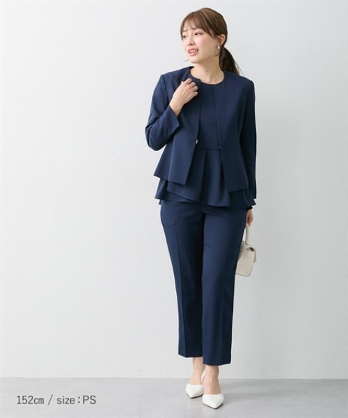 新品　未使用　定価48万円　ブラウススーツ セール】小さいサイズ 【レディーススーツ】フォーマル3点セットスーツ