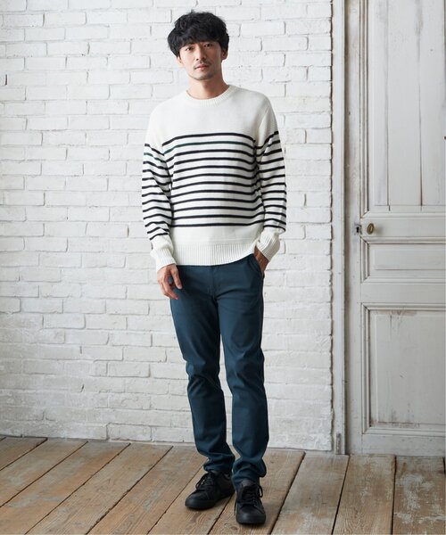 ikka(イッカ)の「ナバルボーダーニット(ニット/セーター・メンズ・オフホワイト/グレー/ネイビー・M/L/S/XL)」の6枚目の写真