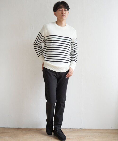 ikka(イッカ)の「ナバルボーダーニット(ニット/セーター・メンズ・オフホワイト/グレー/ネイビー・M/L/S/XL)」の8枚目の写真