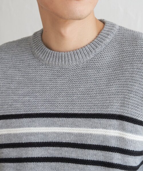 ikka(イッカ)の「ナバルボーダーニット(ニット/セーター・メンズ・オフホワイト/グレー/ネイビー・M/L/S/XL)」の17枚目の写真