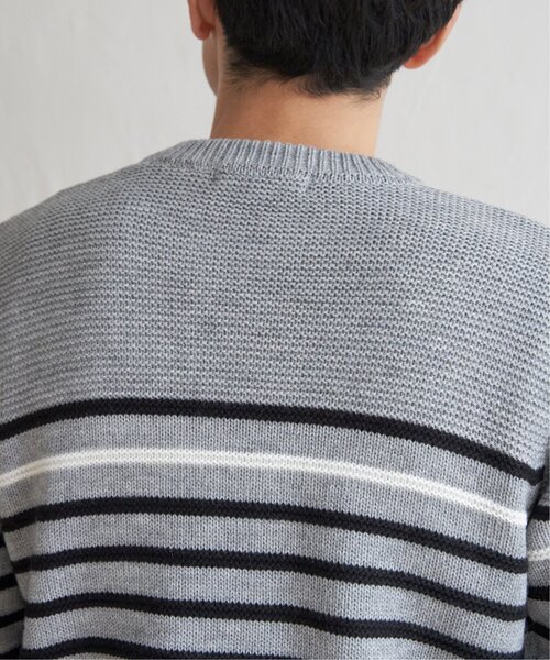 ikka(イッカ)の「ナバルボーダーニット(ニット/セーター・メンズ・オフホワイト/グレー/ネイビー・M/L/S/XL)」の19枚目の写真