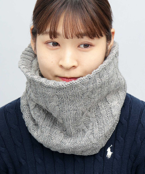 セール】3Mシンサレート入り ケーブル編み 裏ボア ネックウォーマー