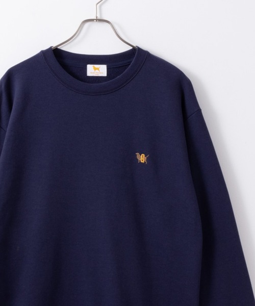 Mac-House(マックハウス)の「Golden Retriever ワンポイント刺繍スウェット(スウェット・メンズ・ブラック/グレー/オートミール/ネイビー・M/XL/L)」の4枚目の写真