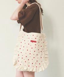 HEART EMBROIDERY CANVAS BAG