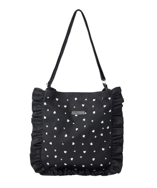 MILKFED.(ミルクフェド)の「HEART EMBROIDERY CANVAS BAG(ショルダーバッグ・レディース・ホワイト/ライトピンク/ブラック・ONE SIZE)」の5枚目の写真