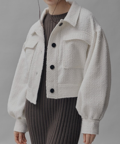 GAB GAB（ガブガブ）の「ツイードCPOジャケット（その他アウター・レディース・マスタード/ブラック/ホワイト・FREE）」の2枚目の写真