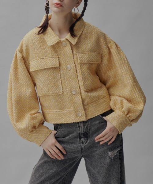 GAB GAB（ガブガブ）の「ツイードCPOジャケット（その他アウター・レディース・マスタード/ブラック/ホワイト・FREE）」の13枚目の写真