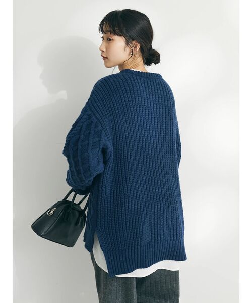 CRAFT STANDARD BOUTIQUE(クラフトスタンダードブティック)の「ブラッシングケーブルニット(ニット/セーター・レディース・グレイッシュベージュ/グリーン/ネイビー・M/L)」の12枚目の写真