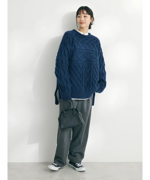 CRAFT STANDARD BOUTIQUE(クラフトスタンダードブティック)の「ブラッシングケーブルニット(ニット/セーター・レディース・グレイッシュベージュ/グリーン/ネイビー・M/L)」の13枚目の写真