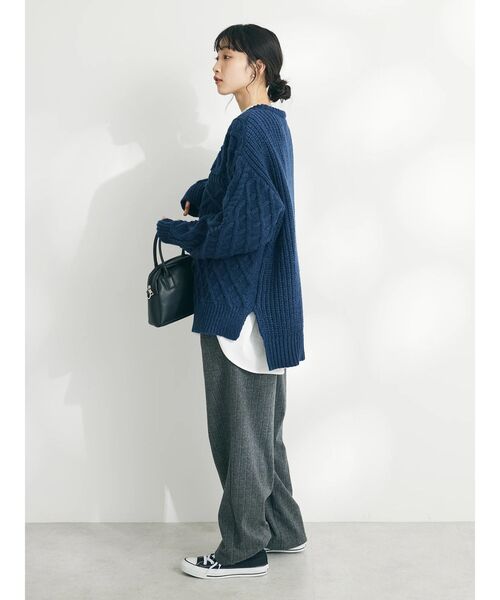 CRAFT STANDARD BOUTIQUE(クラフトスタンダードブティック)の「ブラッシングケーブルニット(ニット/セーター・レディース・グレイッシュベージュ/グリーン/ネイビー・M/L)」の14枚目の写真