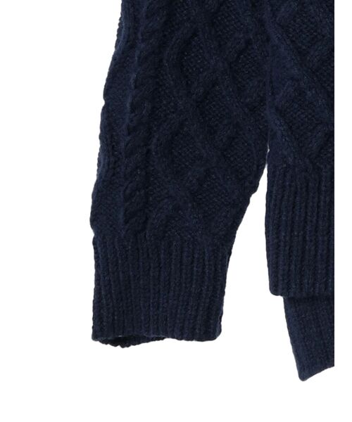 CRAFT STANDARD BOUTIQUE(クラフトスタンダードブティック)の「ブラッシングケーブルニット(ニット/セーター・レディース・グレイッシュベージュ/グリーン/ネイビー・M/L)」の18枚目の写真