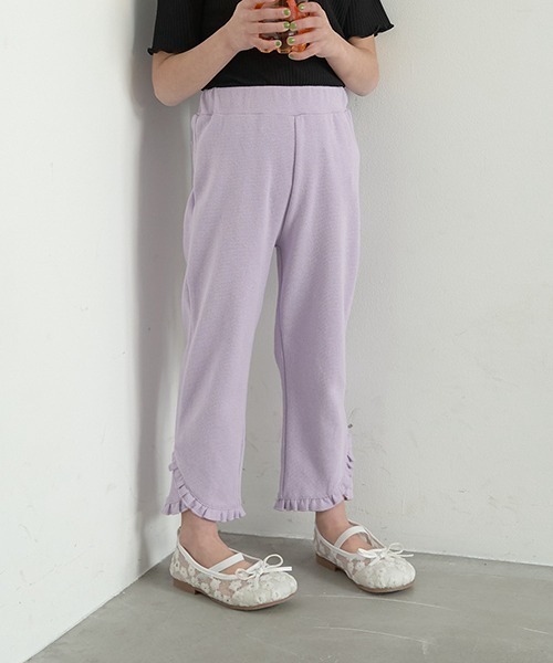 Lycee mine（リセマイン）の「【エニウェアシリーズ】裾チビフリル9分丈パンツ（その他パンツ・キッズ・アイボリー/ベビーピンク/サックスブルー/ライラック/ブラック/ミント・100cm/110cm/130cm/140cm/120cm）」の6枚目の写真