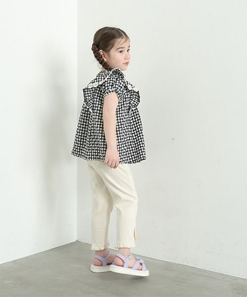 Lycee mine（リセマイン）の「【エニウェアシリーズ】裾チビフリル9分丈パンツ（その他パンツ・キッズ・アイボリー/ベビーピンク/サックスブルー/ライラック/ブラック/ミント・100cm/110cm/130cm/140cm/120cm）」の13枚目の写真