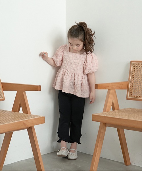 Lycee mine（リセマイン）の「【エニウェアシリーズ】裾チビフリル9分丈パンツ（その他パンツ・キッズ・アイボリー/ベビーピンク/サックスブルー/ライラック/ブラック/ミント・100cm/110cm/130cm/140cm/120cm）」の16枚目の写真